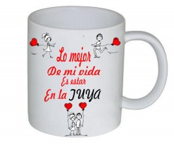 Taza blanca Personalizada 6  con Transporte 