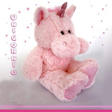 Peluche Unicornio 50cm personalizado con foto 