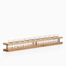 VASOS DE CHUPITO CON SOPORTE DE MADERA BRAVISSIMA KITCHEN (11 PIEZAS)